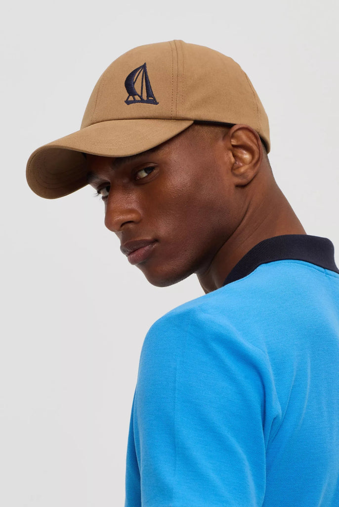 Marco Frank - Lenard: Casquette Avec Logo de Voile Brodé en Contraste - Brun