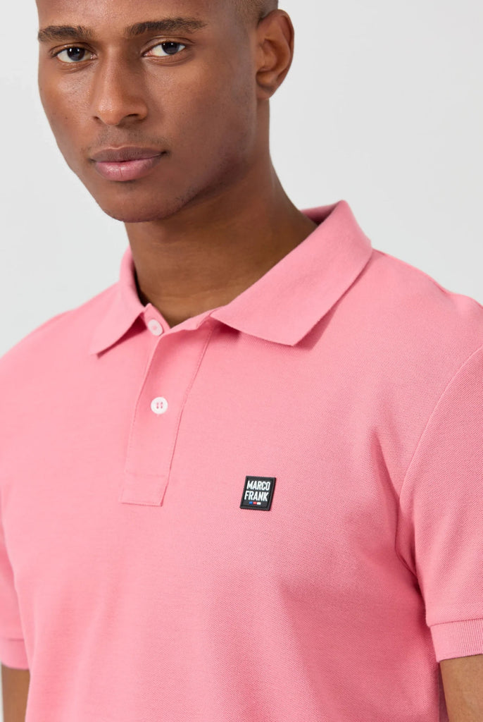 Marco Frank - Louise: Polo Avec Écusson Logo en Silicone - Rose