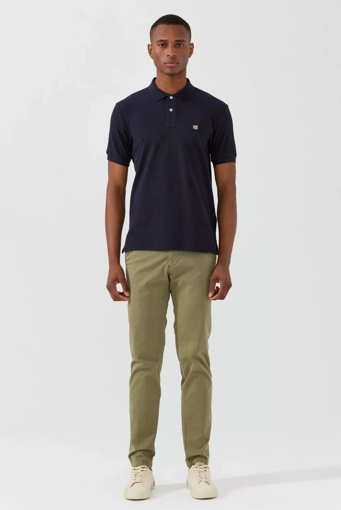 Marco Frank - Louise: Polo Avec Écusson Logo en Silicone - Bleu Navy