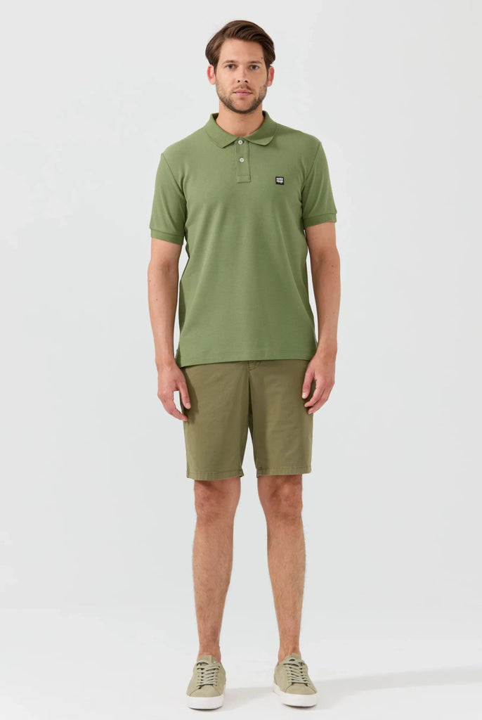 Marco Frank - Louise: Polo Avec Écusson Logo en Silicone - Kaki