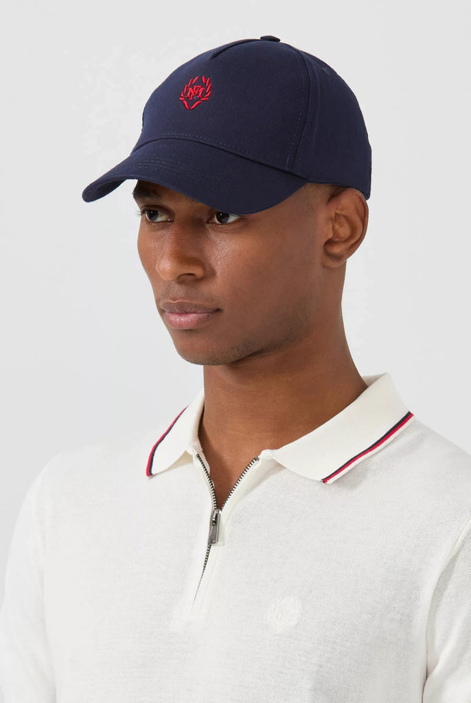 Marco Frank - Marlon: Casquette Avec Logo Couronne Brodé, Bleu Marine