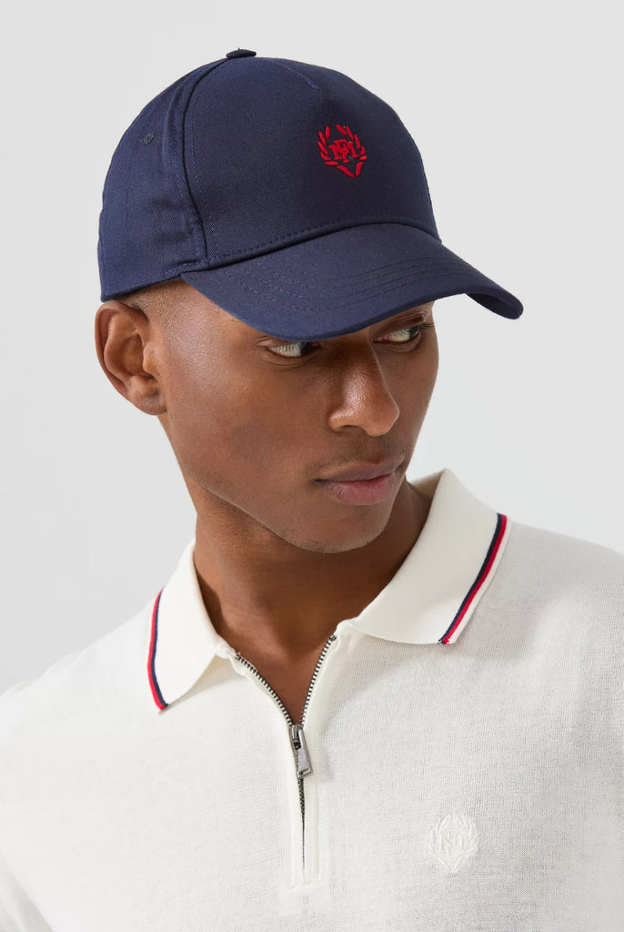 Marco Frank - Marlon: Casquette Avec Logo Couronne Brodé, Bleu Marine