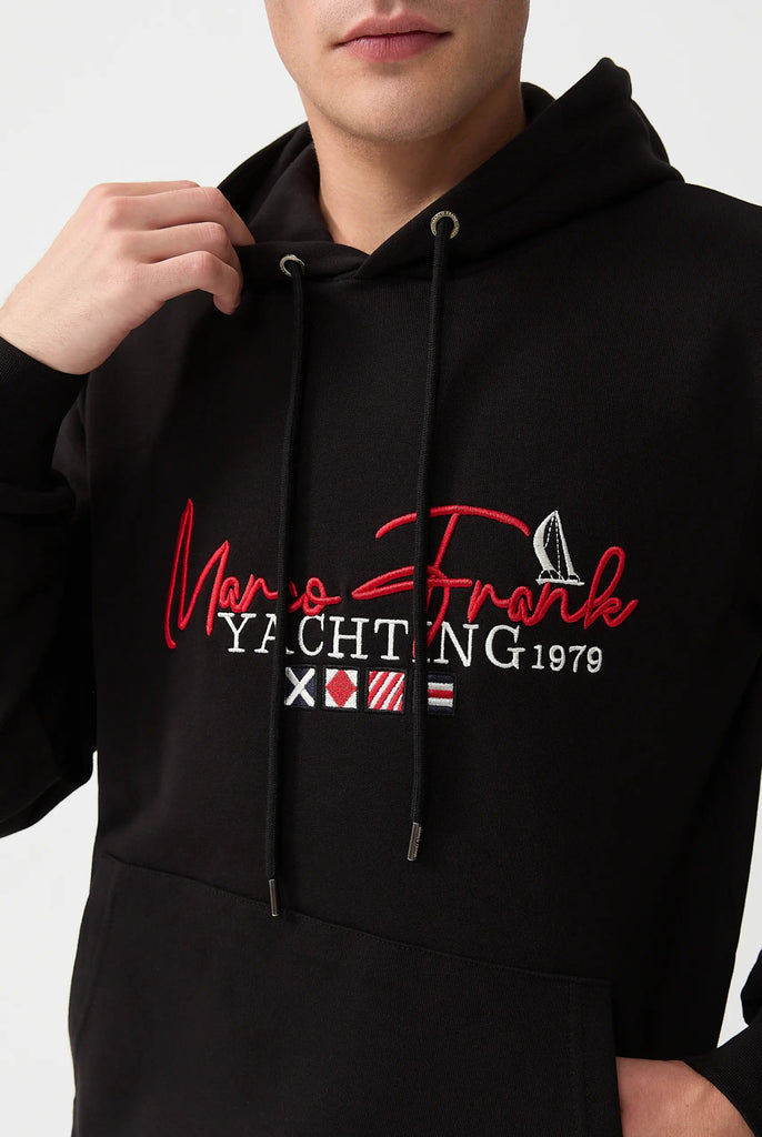 Matisse: Sweat Capuche Avec Drapeau Style Nautique Brodé - Marco Frank