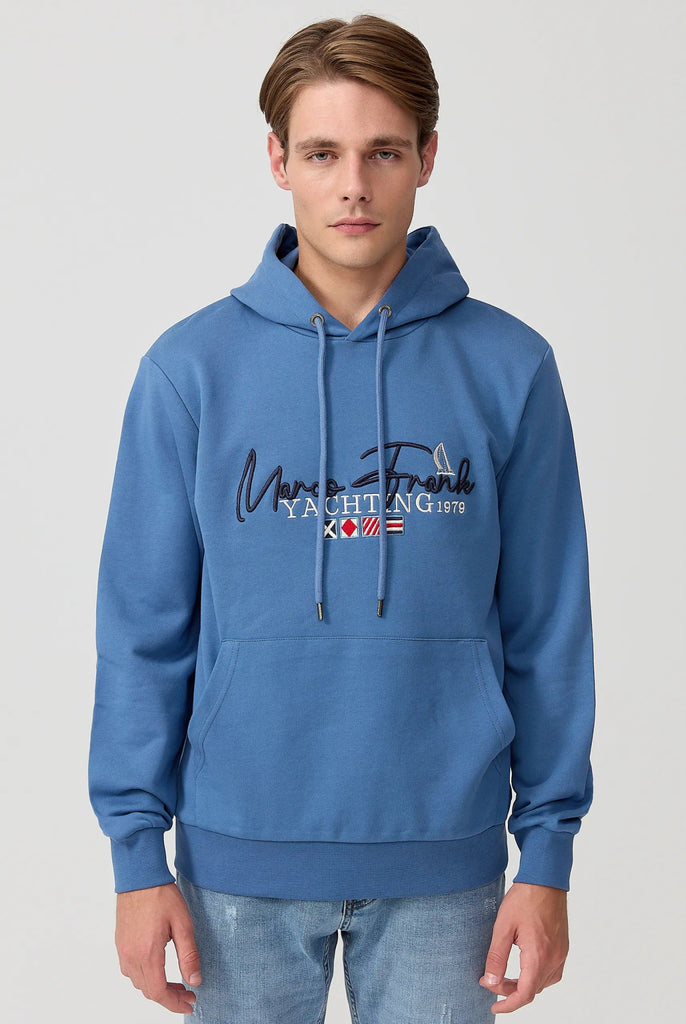 Matisse: Sweat Capuche Avec Drapeau Style Nautique Brodé - Marco Frank
