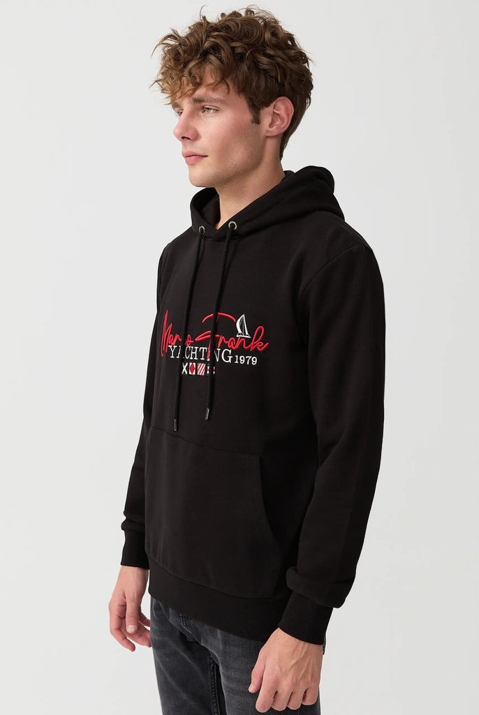 Matisse: Sweat Capuche Avec Drapeau Style Nautique Brodé - Marco Frank