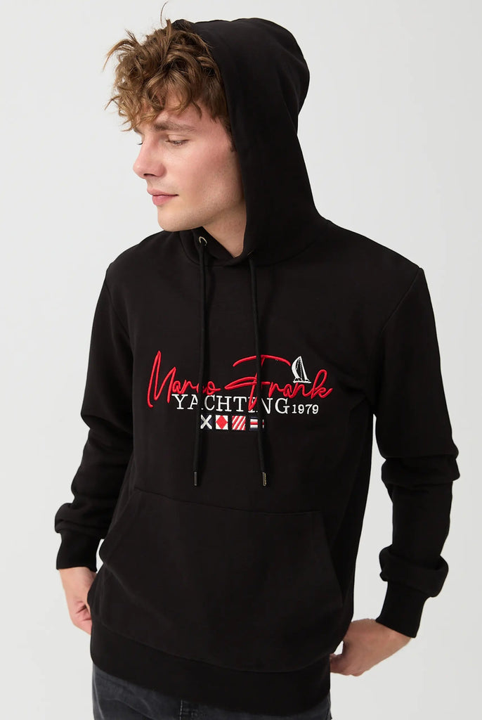 Matisse: Sweat Capuche Avec Drapeau Style Nautique Brodé - Marco Frank