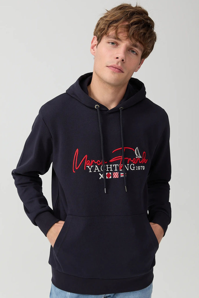 Matisse: Sweat Capuche Avec Drapeau Style Nautique Brodé - Marco Frank