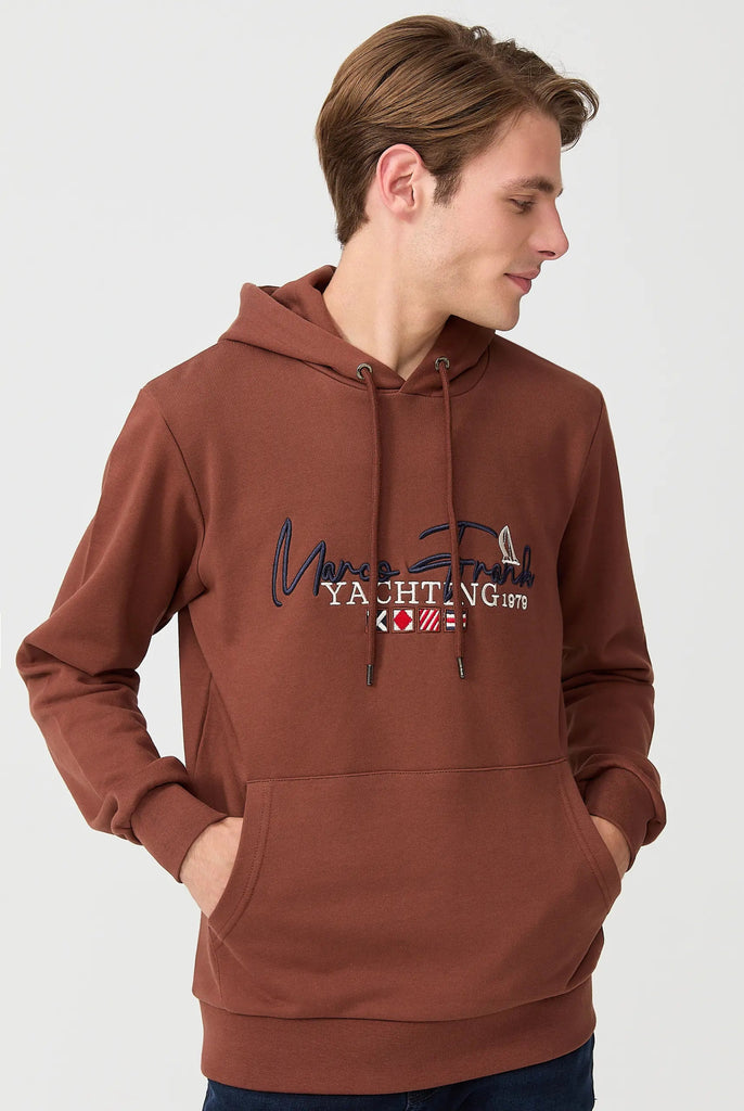 Matisse: Sweat Capuche Avec Drapeau Style Nautique Brodé - Marco Frank