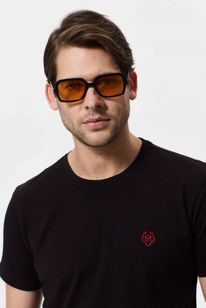 Marco Frank - Marco: T-shirt Avec Logo Couronne Brodé - Noir