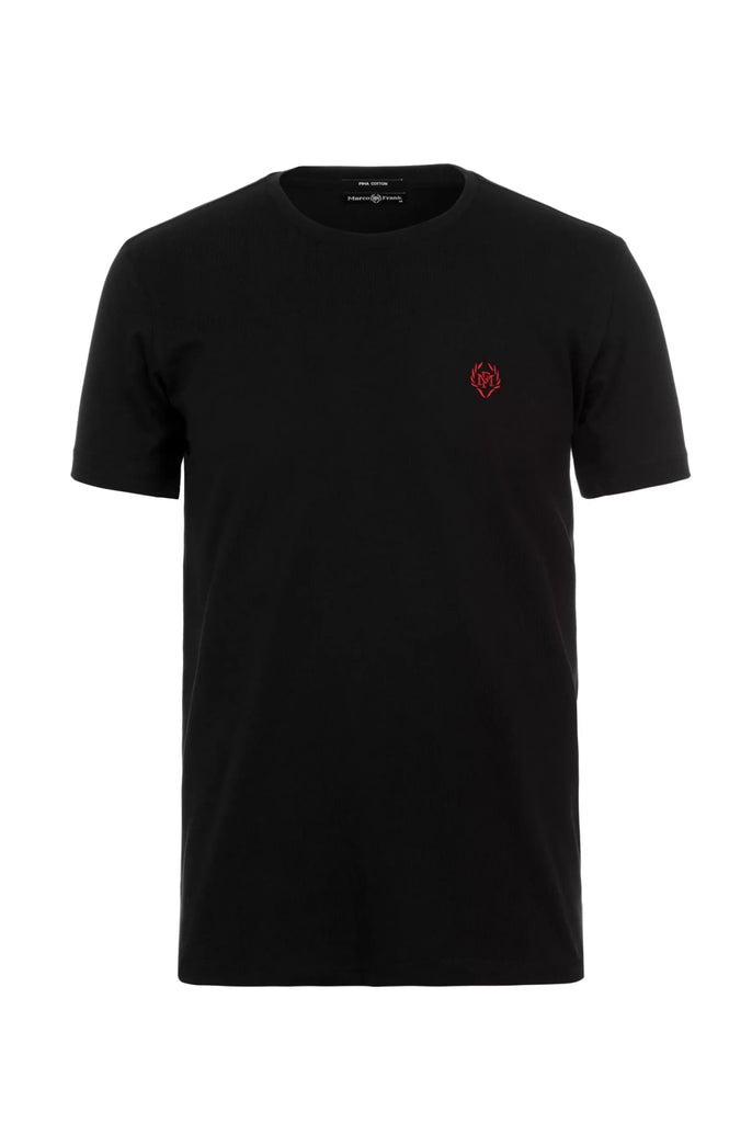 Marco Frank - Marco: T-shirt Avec Logo Couronne Brodé - Noir