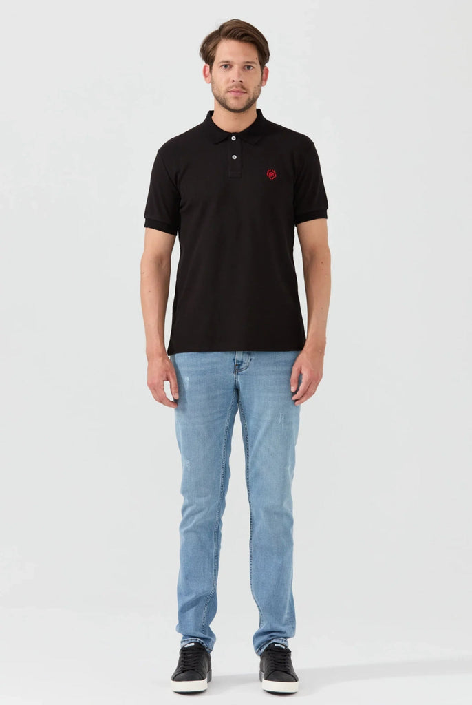 Pierre: Polo Avec Contrasté Brodé Logo MF - Marco Frank