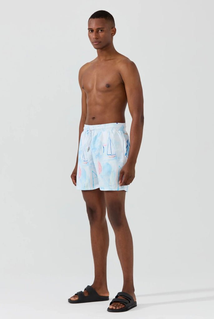 Ruffin: Short de Bain à Imprimé Voile, Séchage Rapide - Marco Frank