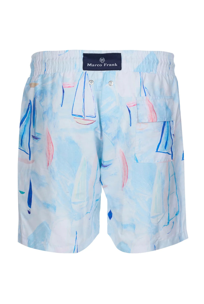 Ruffin: Short de Bain à Imprimé Voile, Séchage Rapide - Marco Frank