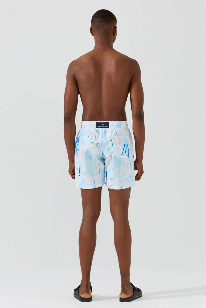 Ruffin: Short de Bain à Imprimé Voile, Séchage Rapide - Marco Frank