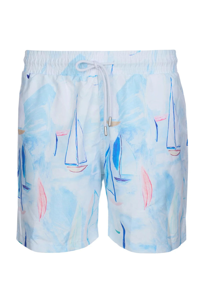 Ruffin: Short de Bain à Imprimé Voile, Séchage Rapide - Marco Frank