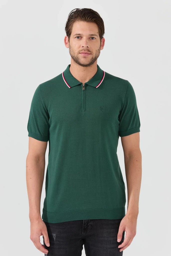 Thibault: Pull Polo Col Rayé - Marco Frank