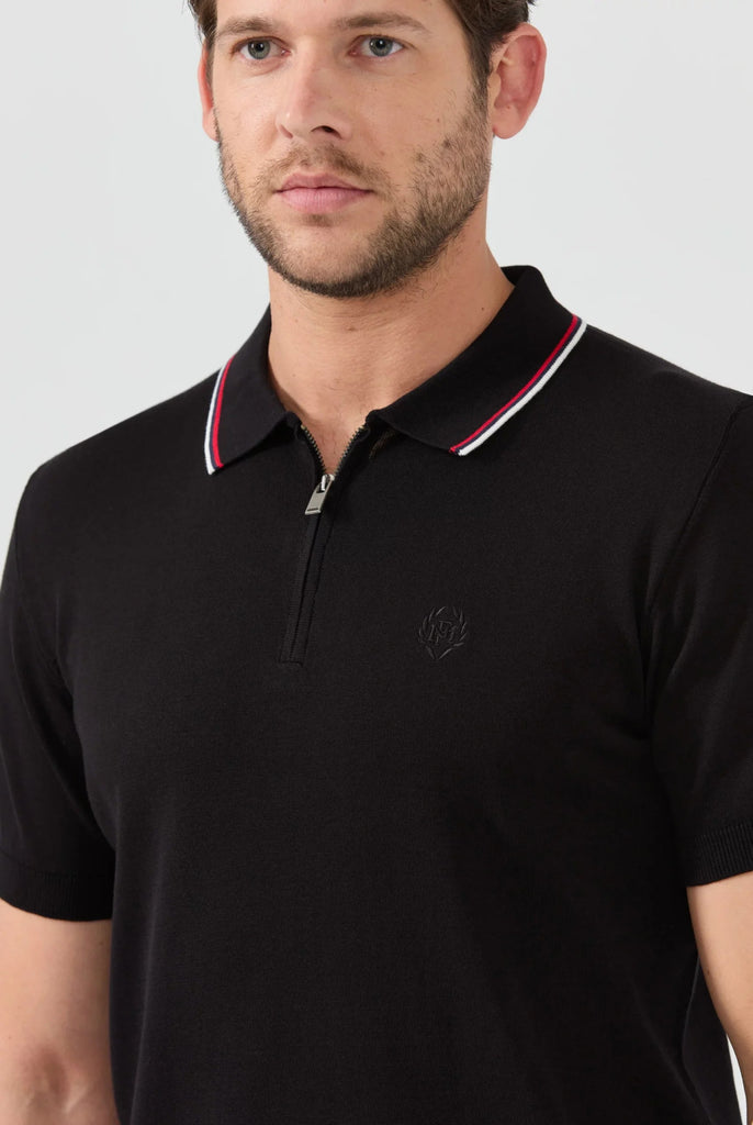 Thibault: Pull Polo Col Rayé - Marco Frank