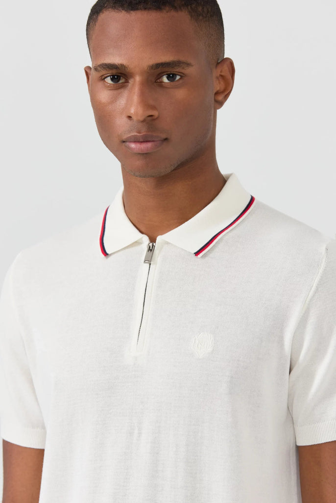 Thibault: Pull Polo Col Rayé - Marco Frank