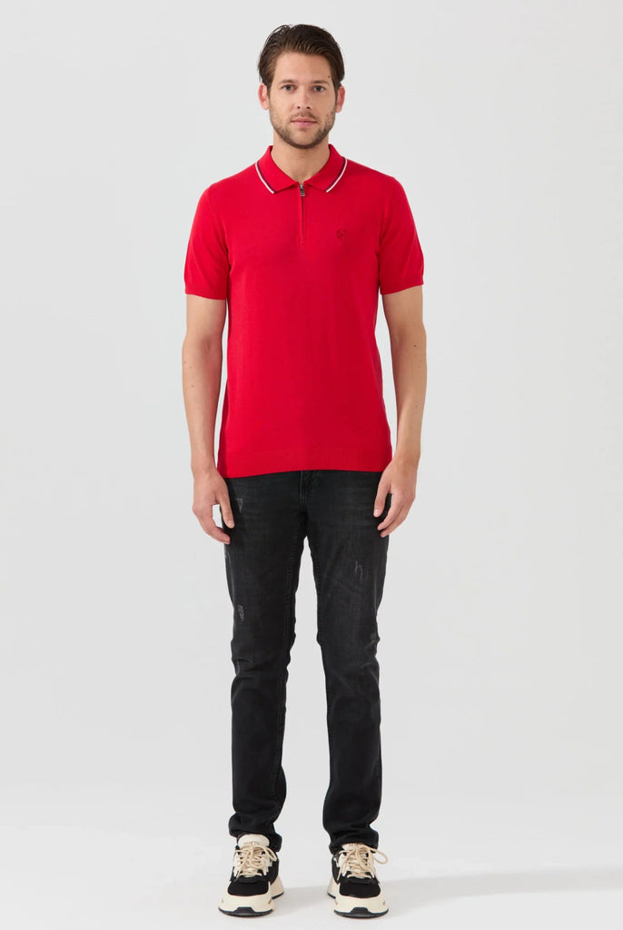 Thibault: Pull Polo Col Rayé - Marco Frank