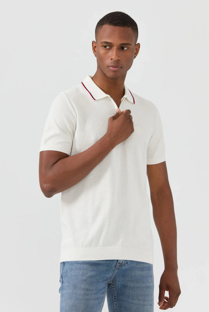 Thibault: Pull Polo Col Rayé - Marco Frank