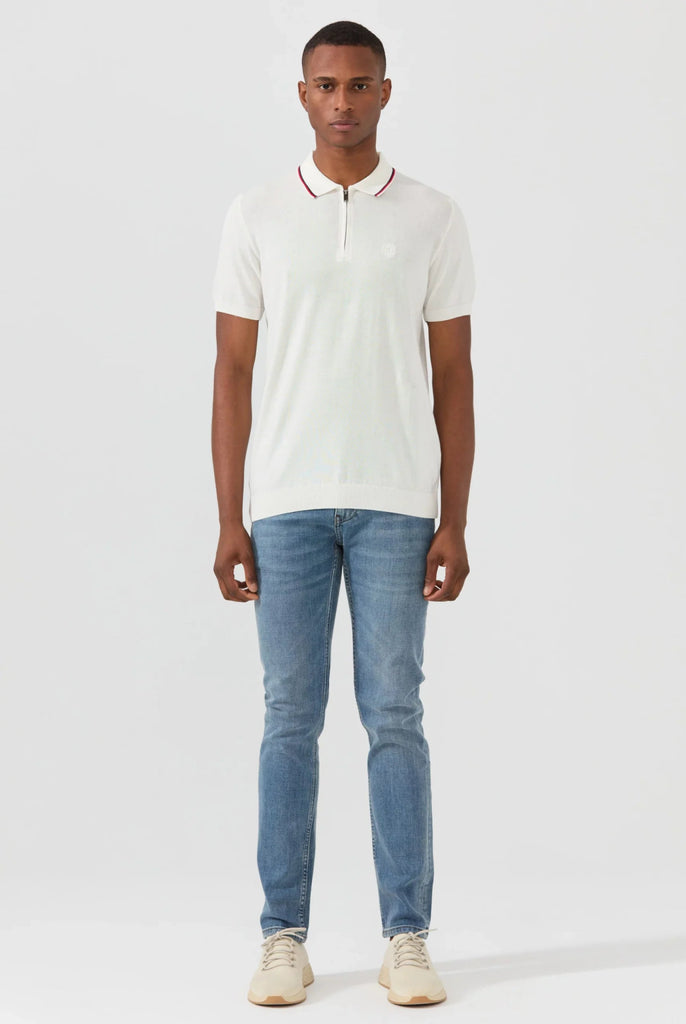 Thibault: Pull Polo Col Rayé - Marco Frank