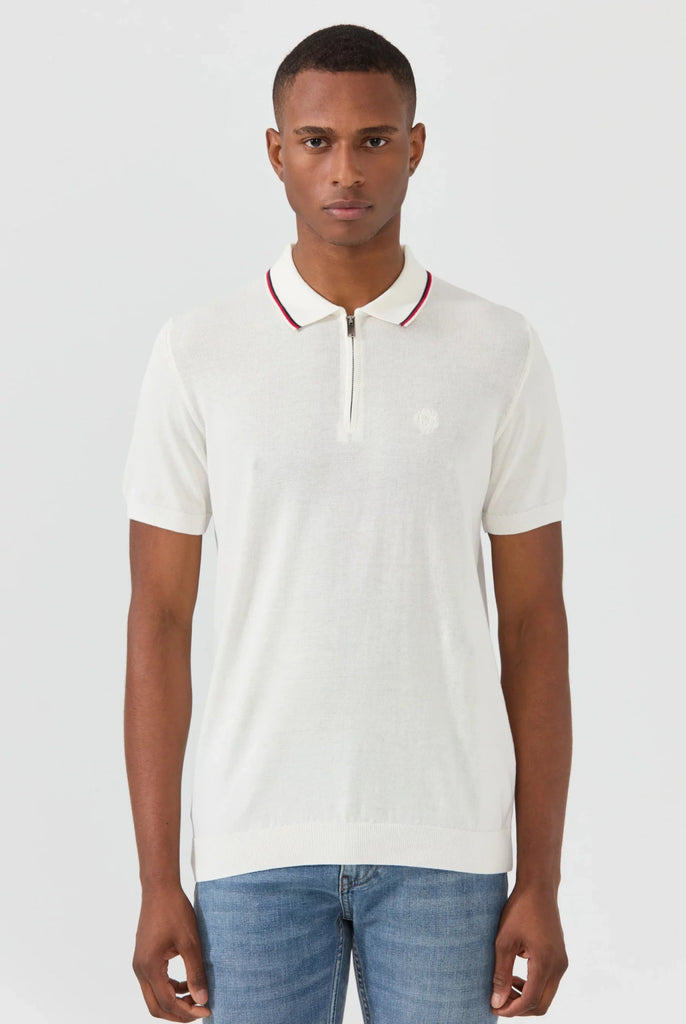 Thibault: Pull Polo Col Rayé - Marco Frank