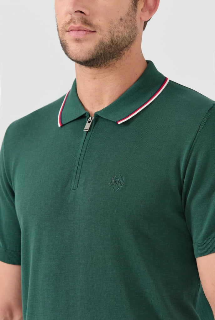 Thibault: Pull Polo Col Rayé - Marco Frank