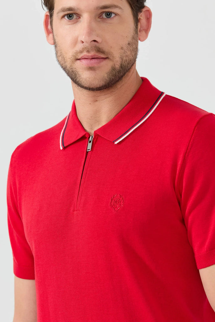 Thibault: Pull Polo Col Rayé - Marco Frank