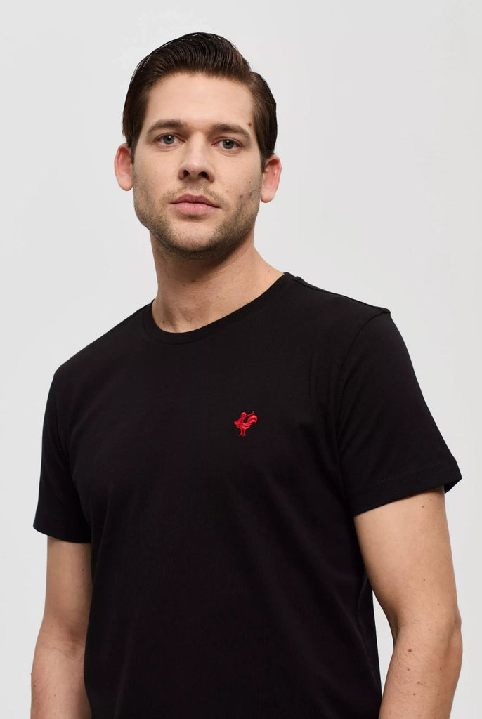 Vincent: T-Shirt Avec Logo de Coq Emblématique Brodé - Marco Frank