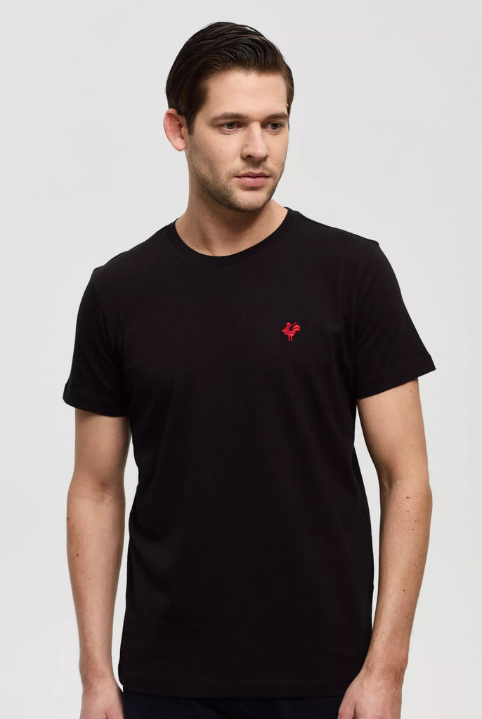 Vincent: T-Shirt Avec Logo de Coq Emblématique Brodé - Marco Frank