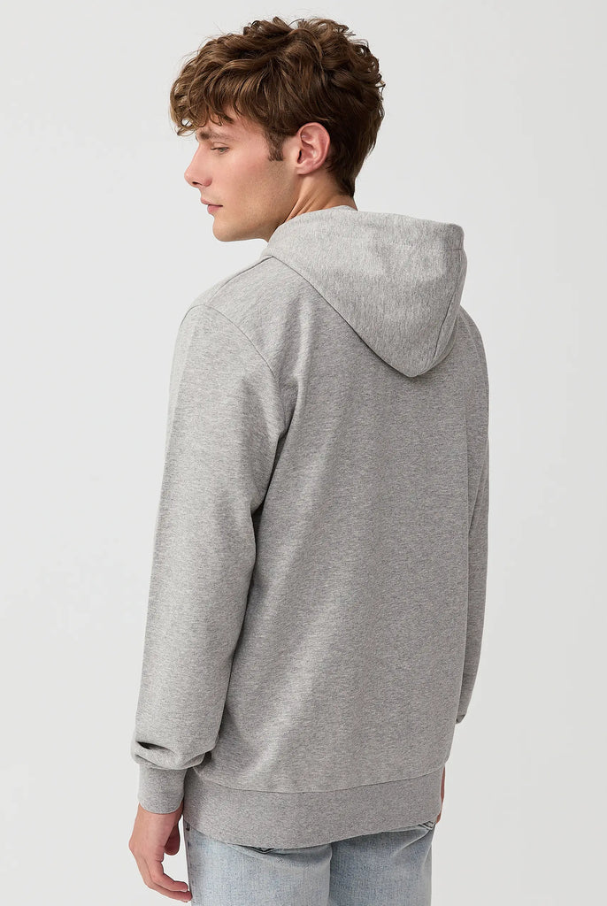 Marco Frank - Ducasse: Sweat Zippé à Capuche Avec Logo de Coq Emblématique Brodé - Gris