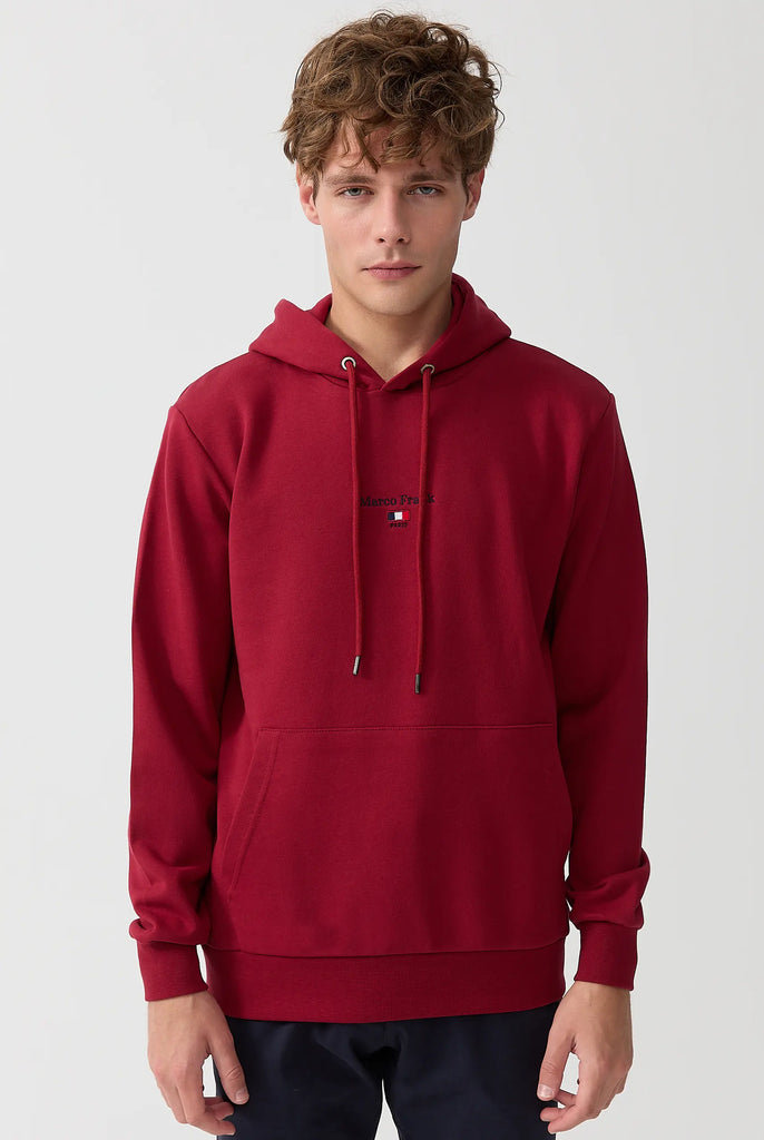 Marco Frank - Cartier Sweat Capuche Avec Logo Drapeau Brodé - Rouge