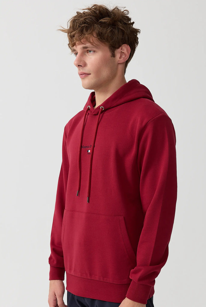 Marco Frank - Cartier Sweat Capuche Avec Logo Drapeau Brodé - Rouge