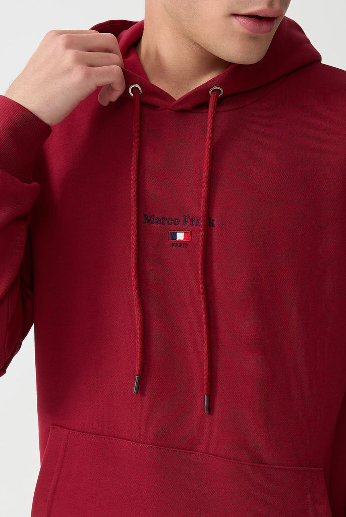 Marco Frank - Cartier Sweat Capuche Avec Logo Drapeau Brodé - Rouge