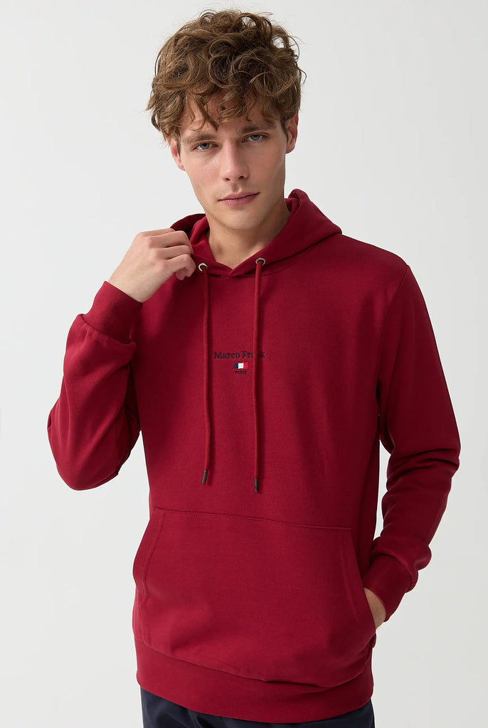 Marco Frank - Cartier Sweat Capuche Avec Logo Drapeau Brodé - Rouge