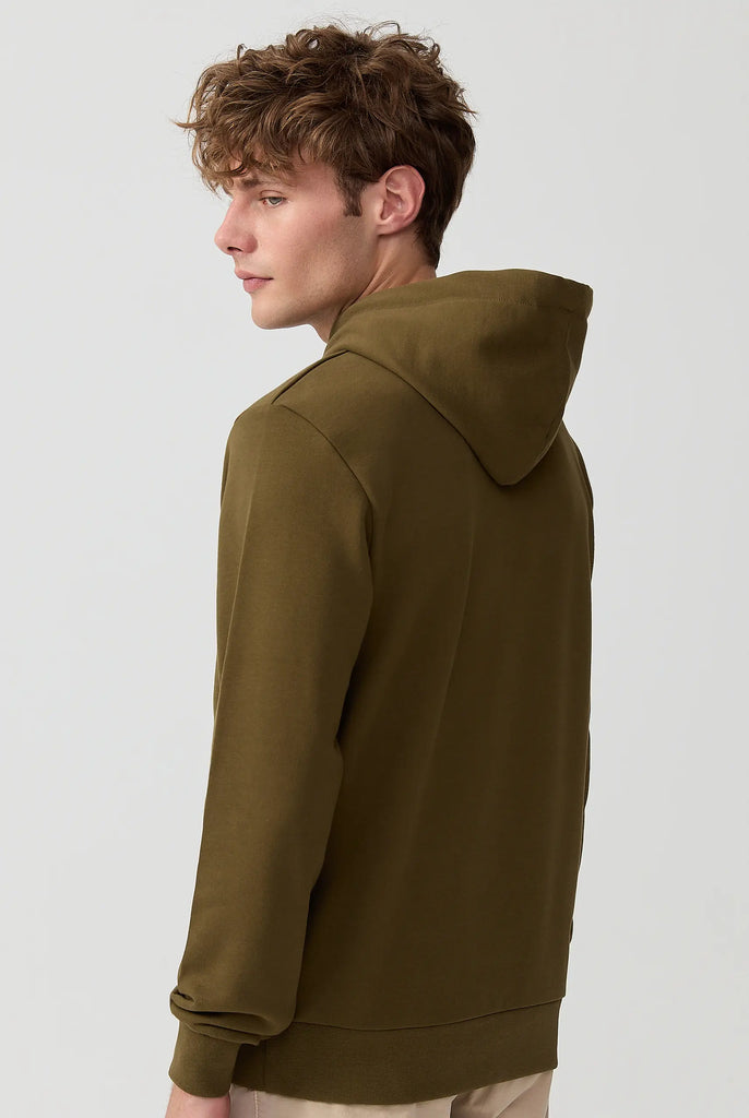 Marco Frank - Cartier Sweat Capuche Avec Logo Drapeau Brodé - Kaki