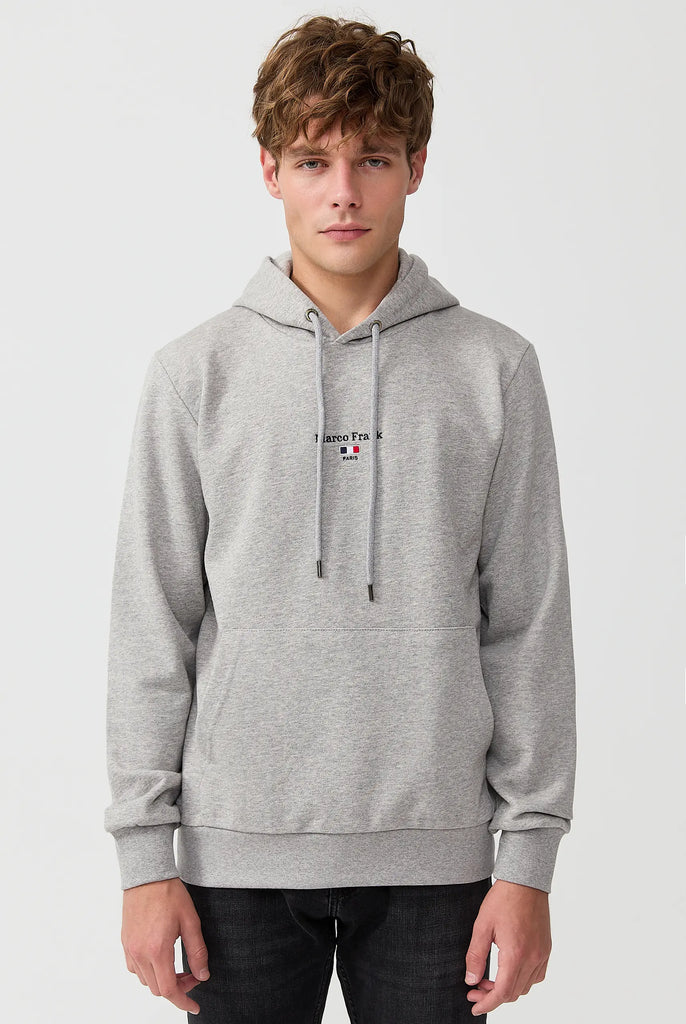 Marco Frank - Cartier Sweat Capuche Avec Logo Drapeau Brodé - Gris