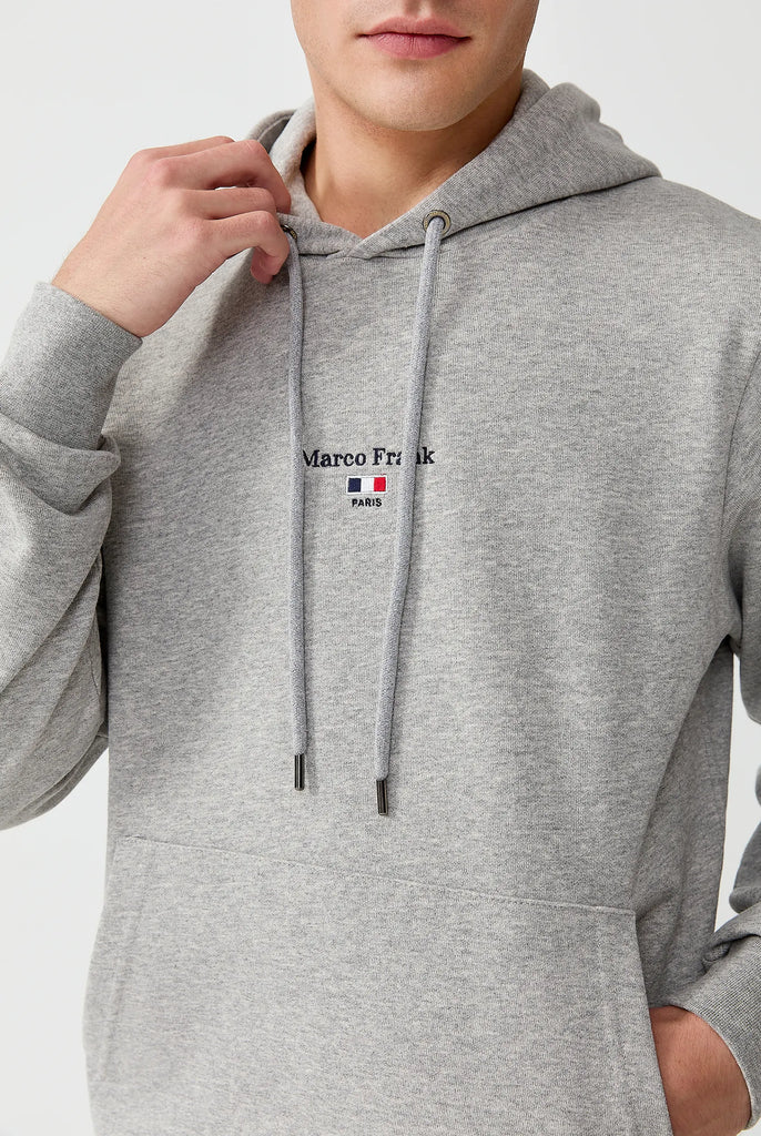 Marco Frank - Cartier Sweat Capuche Avec Logo Drapeau Brodé - Gris