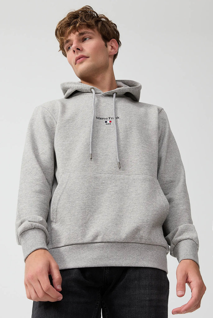 Marco Frank - Cartier Sweat Capuche Avec Logo Drapeau Brodé - Gris