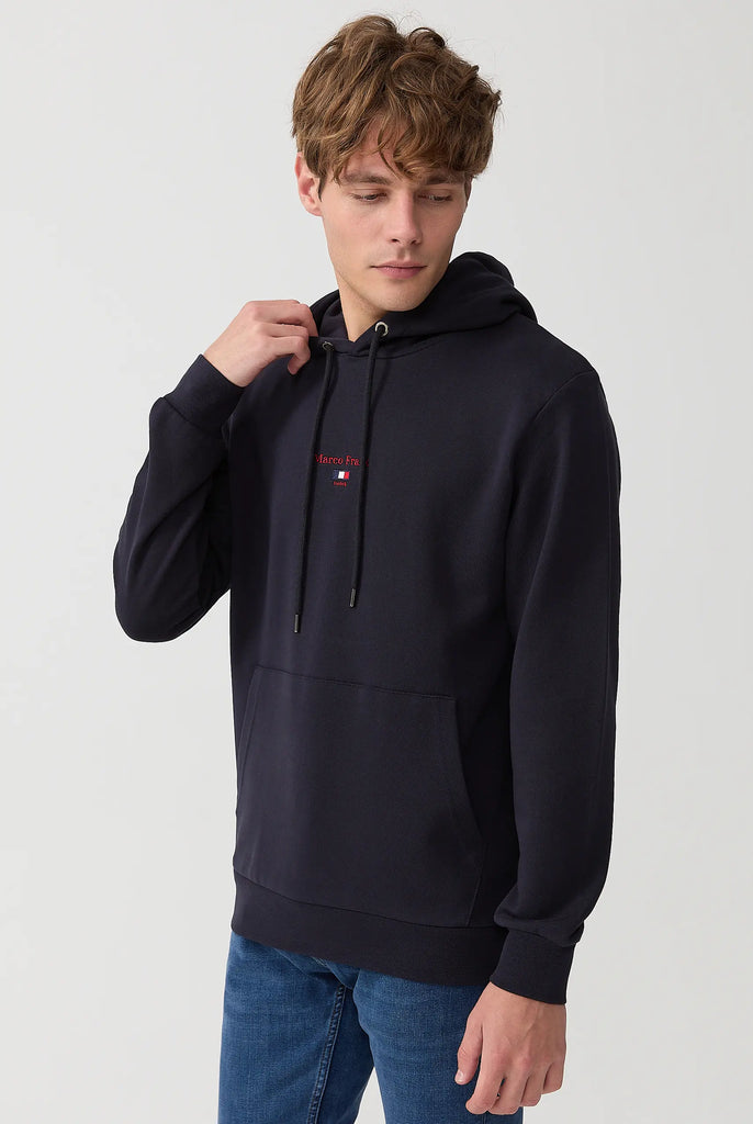 Marco Frank - Cartier Sweat Capuche Avec Logo Drapeau Brodé - Bleu Marine