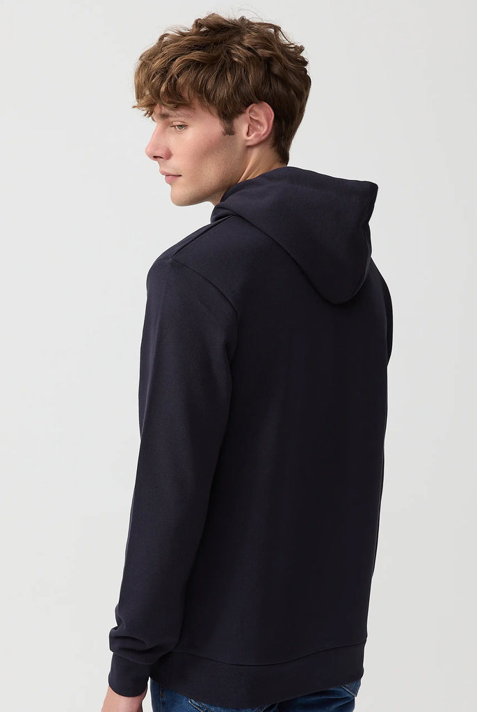 Marco Frank - Cartier Sweat Capuche Avec Logo Drapeau Brodé - Bleu Marine