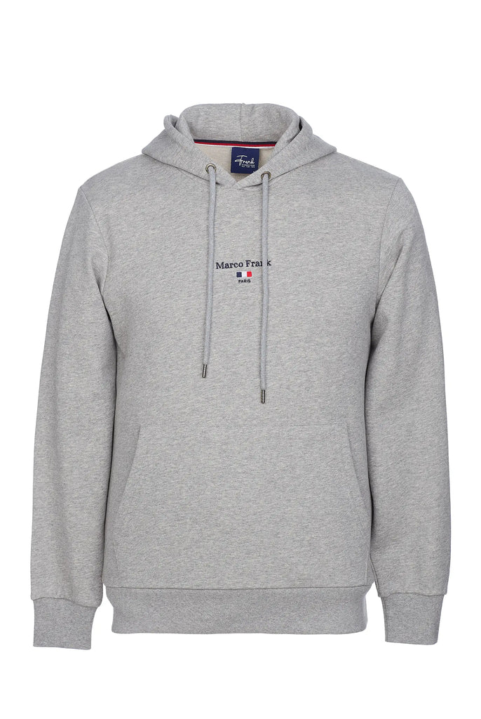 Marco Frank - Cartier Sweat Capuche Avec Logo Drapeau Brodé - Gris