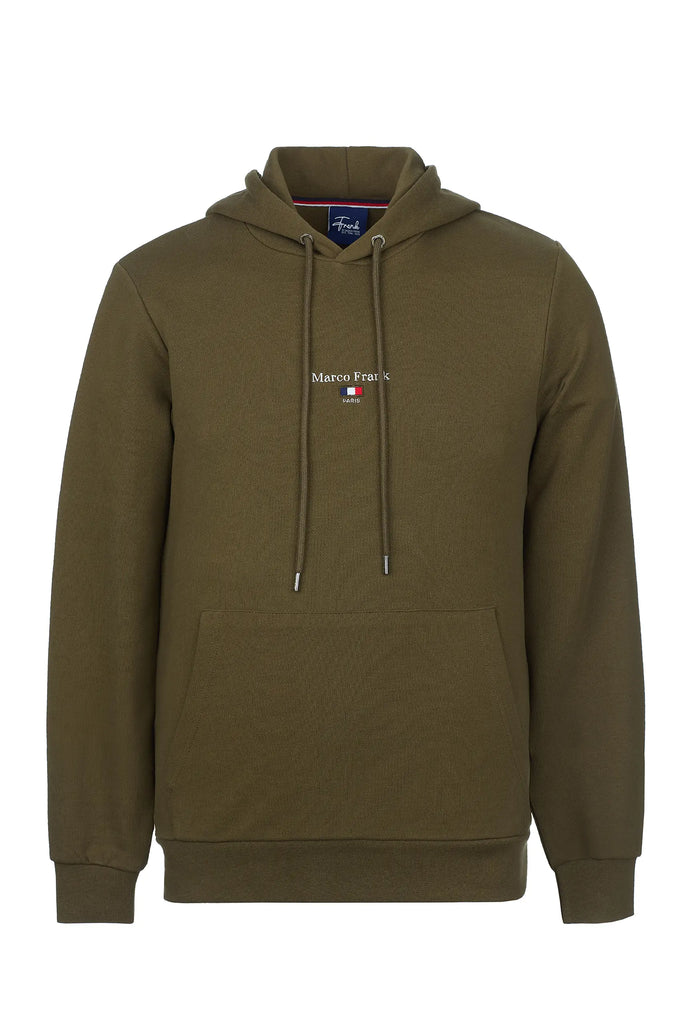 Marco Frank - Cartier Sweat Capuche Avec Logo Drapeau Brodé - Kaki