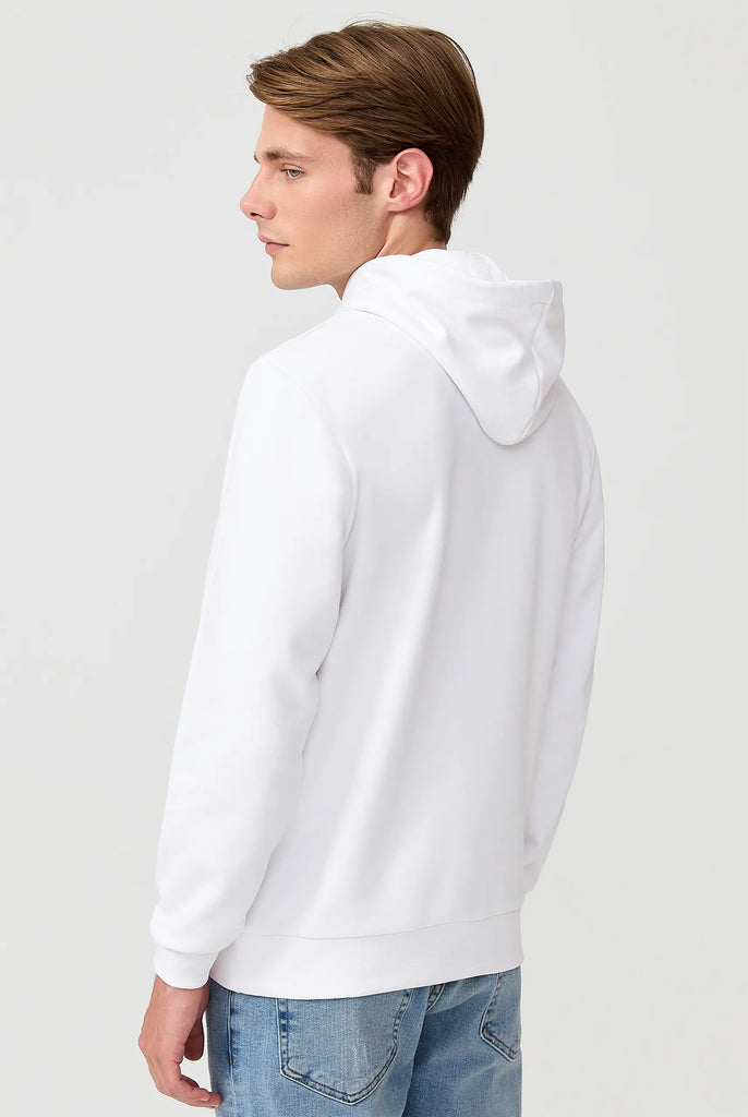 Marco Frank - Cartier Sweat Capuche Avec Logo Drapeau Brodé - Blanc
