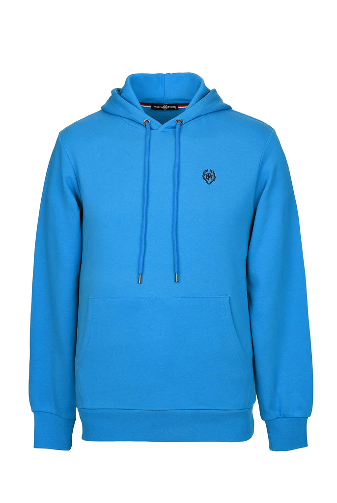 Marco Frank - Charles: Sweat Capuche Avec Logo Emblématique - Royal Bleu