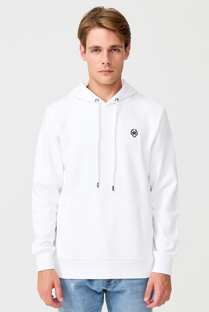 Marco Frank - Charles: Sweat Capuche Avec Logo Emblématique - Blanc