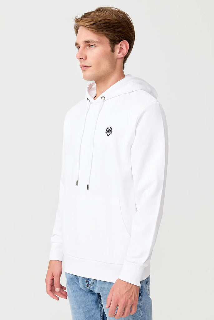 Marco Frank - Charles: Sweat Capuche Avec Logo Emblématique - Blanc