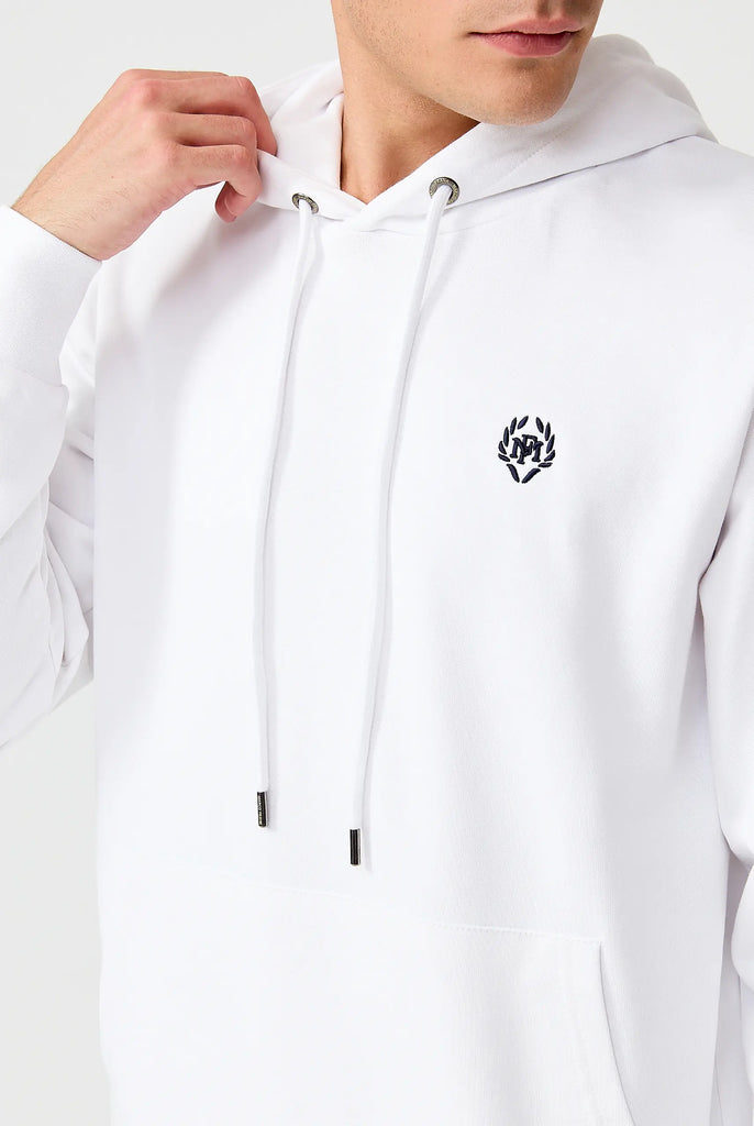 Marco Frank - Charles: Sweat Capuche Avec Logo Emblématique - Blanc