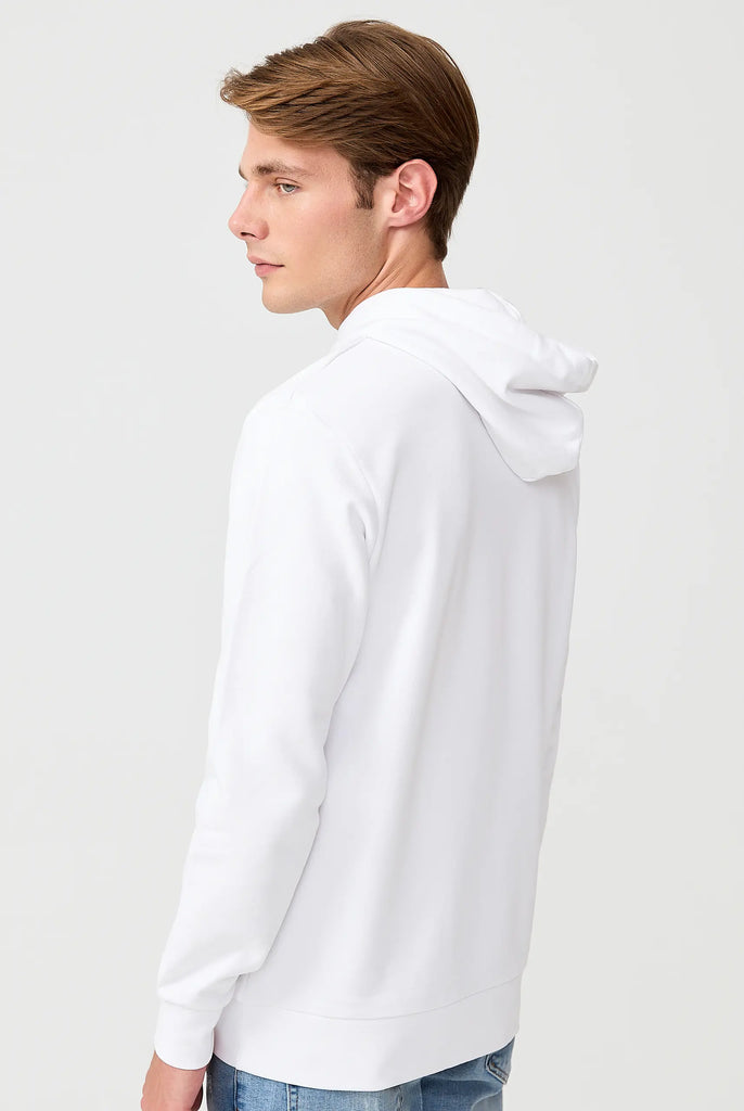 Marco Frank - Charles: Sweat Capuche Avec Logo Emblématique - Blanc