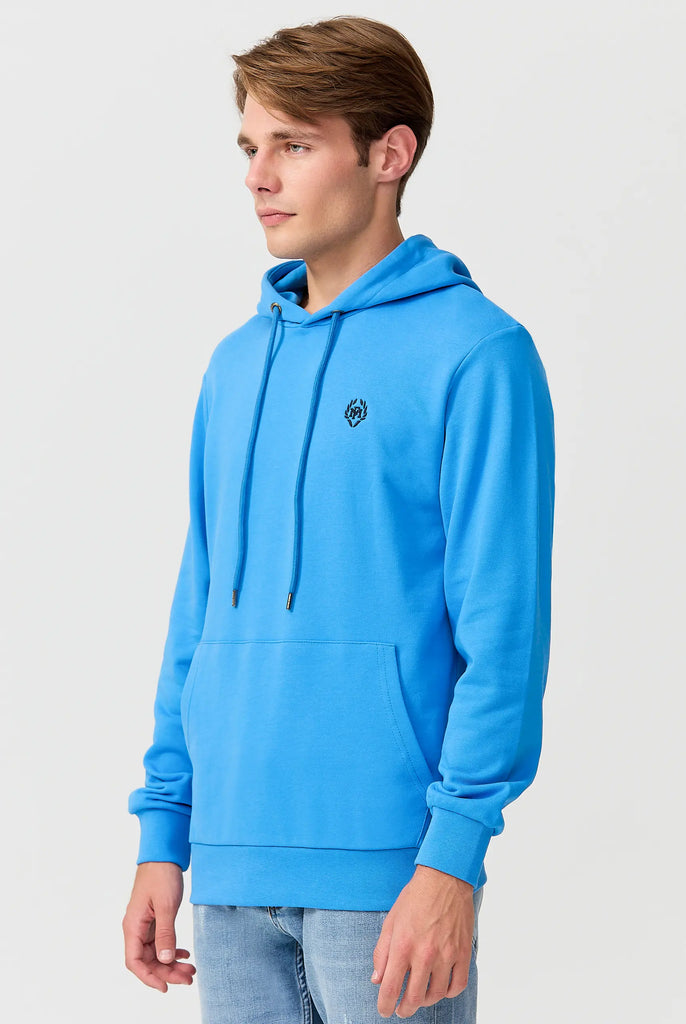 Marco Frank - Charles: Sweat Capuche Avec Logo Emblématique - Royal Bleu